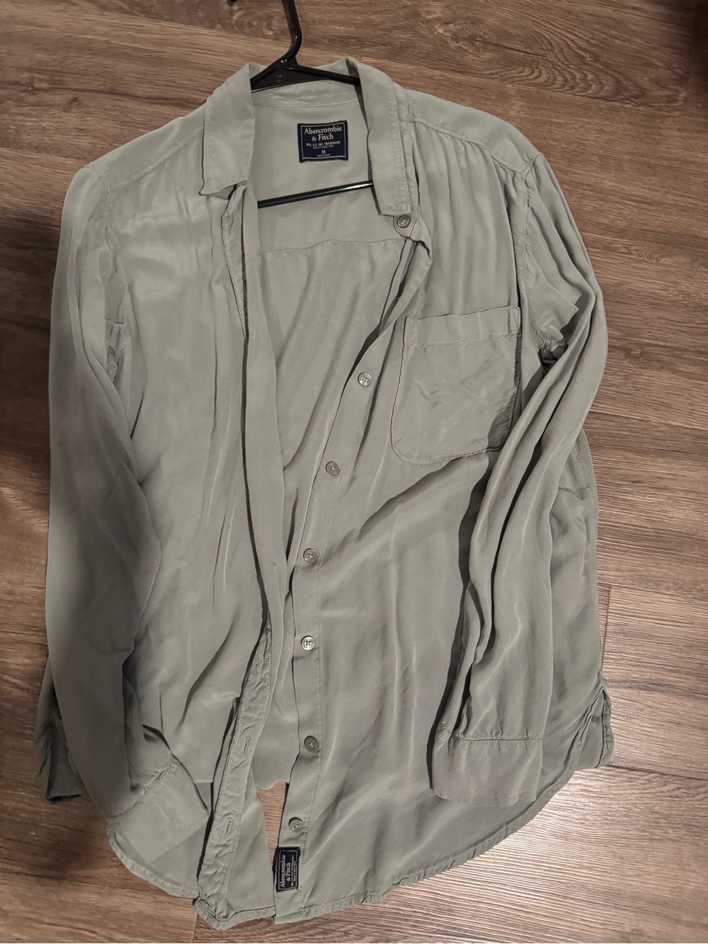 Abercrombie & Fitch Men's Light Sage Green Lightweight Shirt Jacket